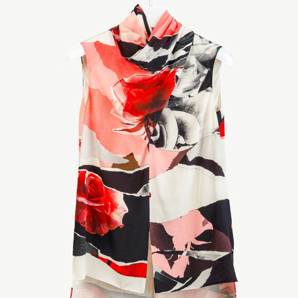 Alexander McQueen PF/19 Torn Rose Ivory Floral Silk Tank - Picture 2 of 13